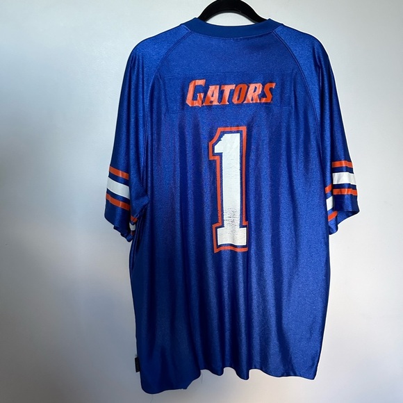 Vintage Nike Florida Gators NCAA Football Jersey #1 Blue Orange Men's Size Large - Picture 12 of 14